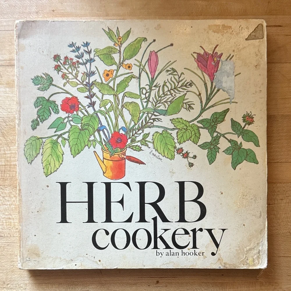 Retro vintage Herb Cookery by Alan Hooker - Illustrated Cookbook